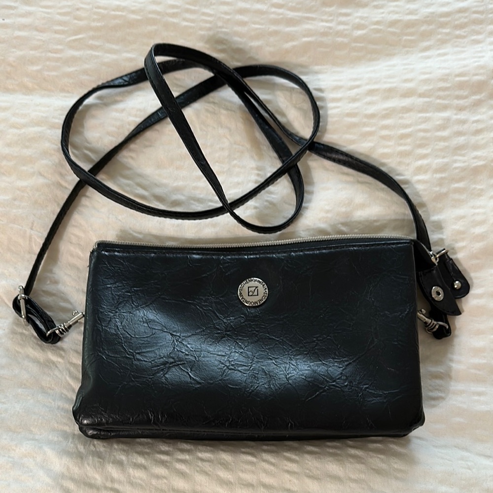 Black Leather Crossbody Bag